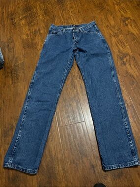 Wrangler Men's Straight Jeans in Deep Blue Denim 32x34